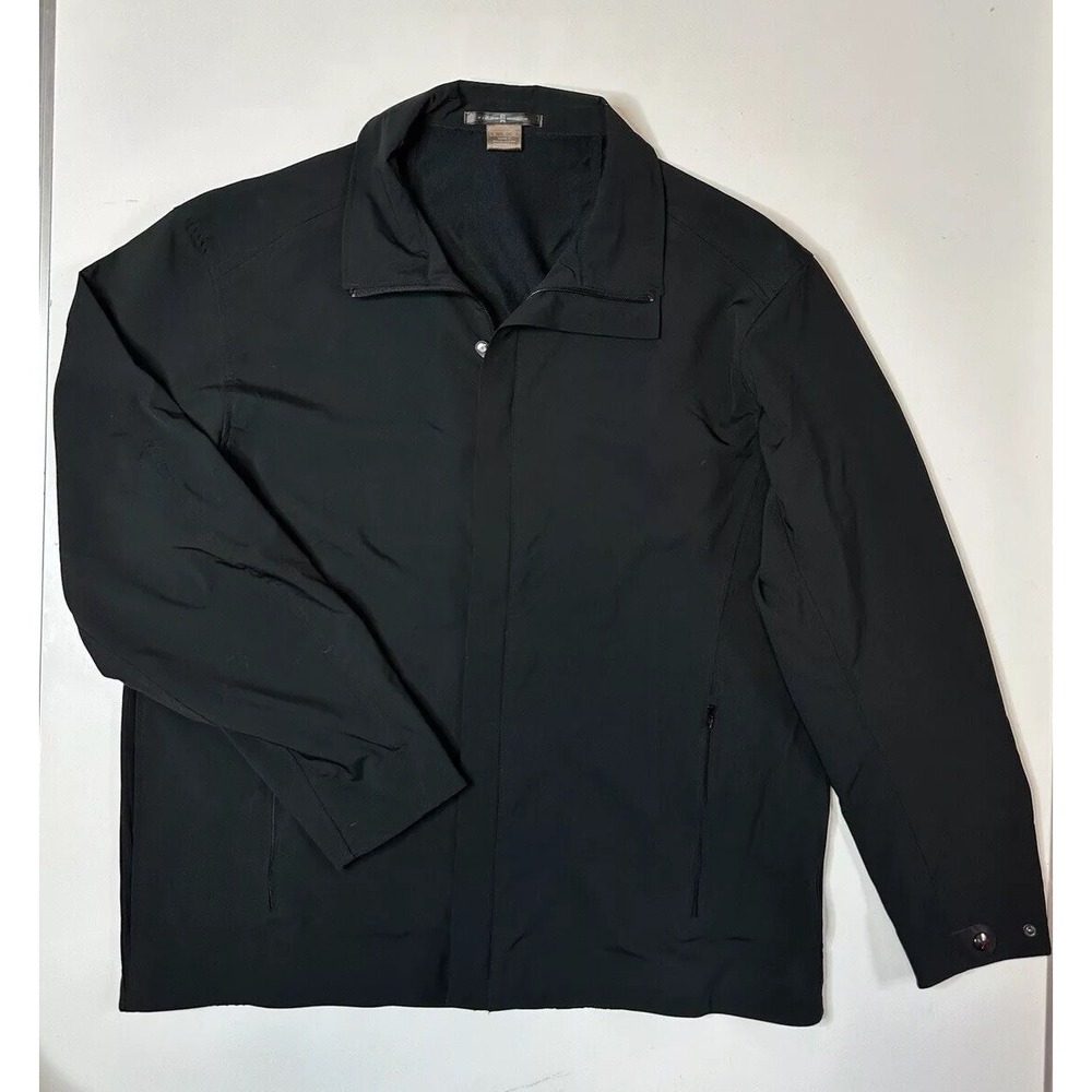 Tiger Woods Windbreaker Jacket Black Pleated Back Full Zip / Men's XL
